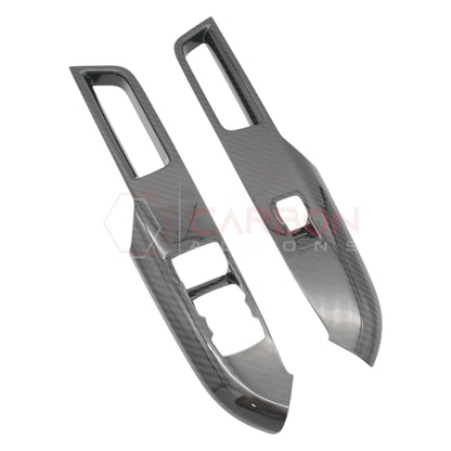 Real Carbon Fiber Window Switch Control Trim Covers V2 for 2024+ Ford Mustang