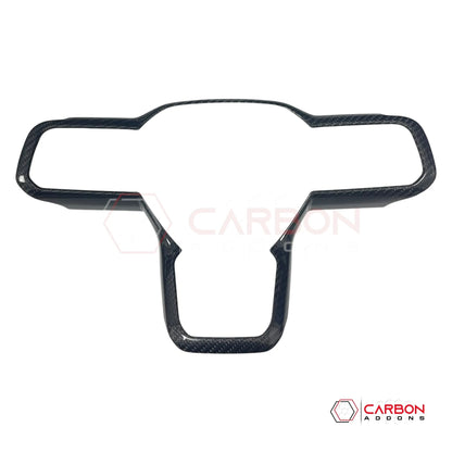 Real Carbon Fiber Steering Wheel Trim Covers for 2024+ Ford Mustang