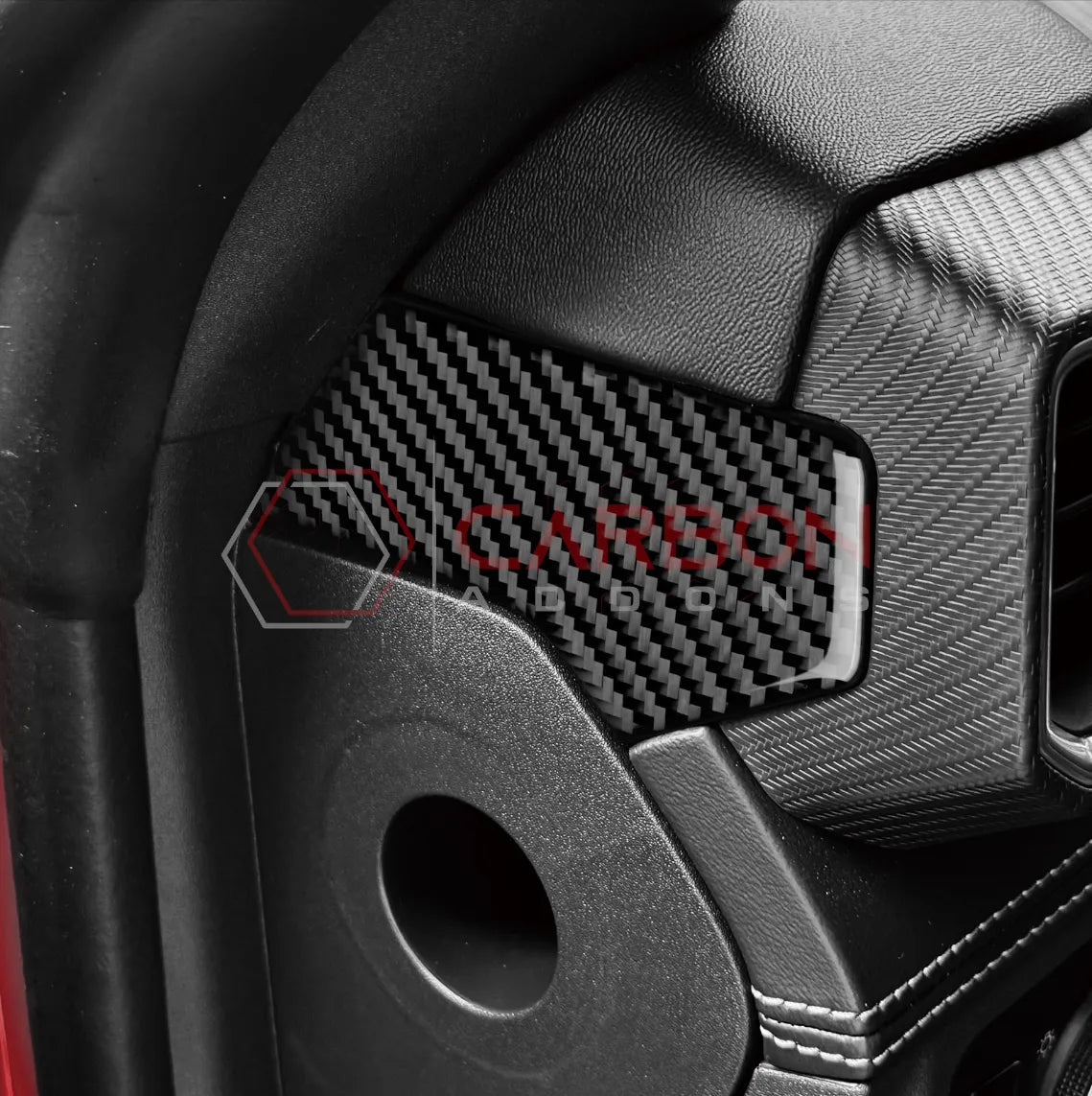 Real Carbon Fiber Upper Dashboard Side Panel Trim Overlay for 2024+ Ford Mustang