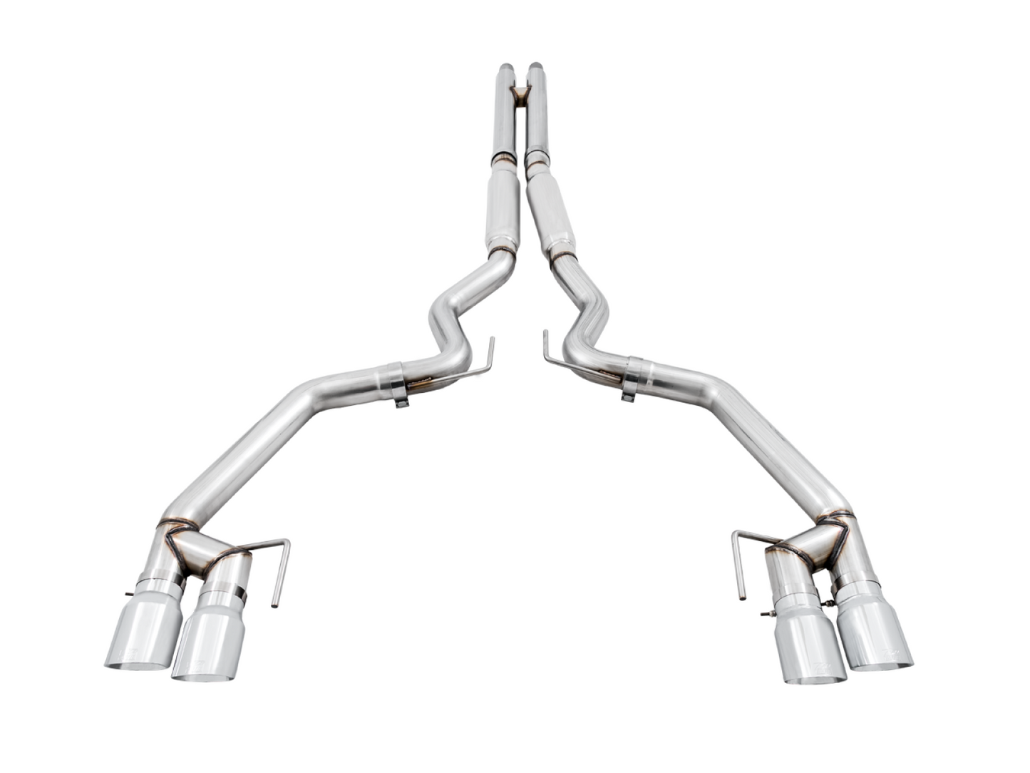 AWE Tuning Track Edition Cat-back Exhaust for the 2018 Mustang GT - Quad Chrome Silver Tips 3020-42064