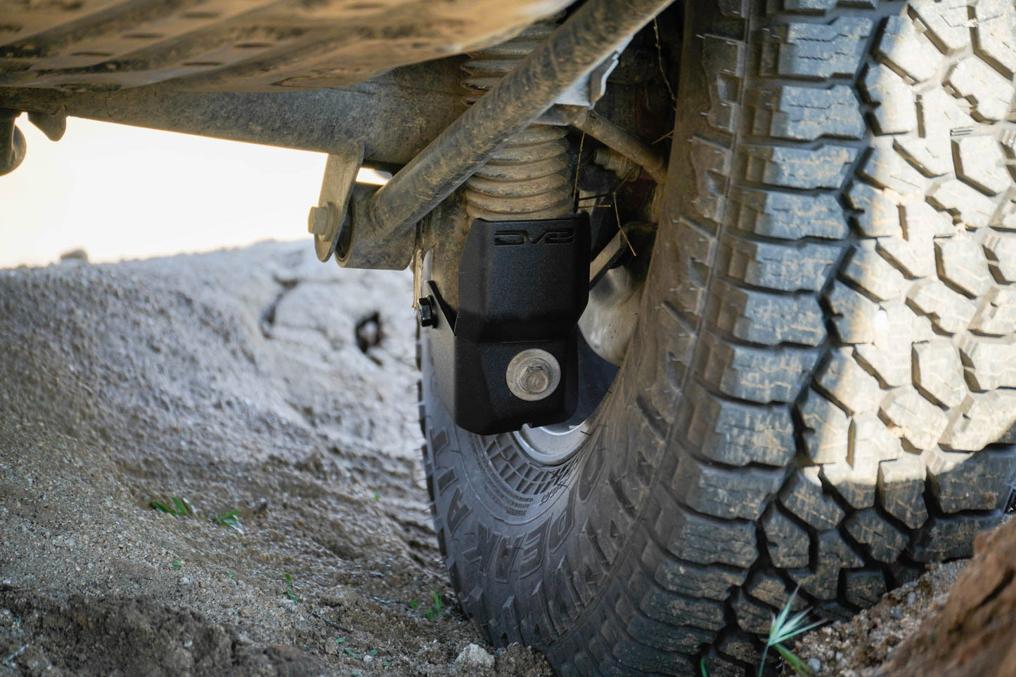 Front view of Rear Shock Skid Plates for the 5th gen Toyota 4Runner