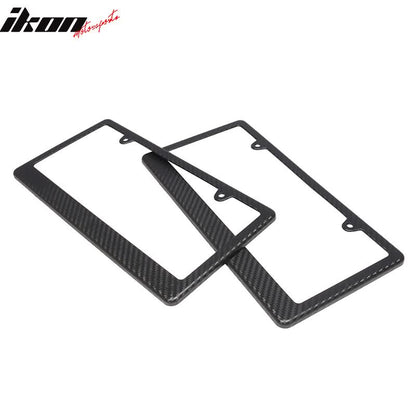 Universal 2PCS License Plate Frame Holder Bracket PP Carbon Texture