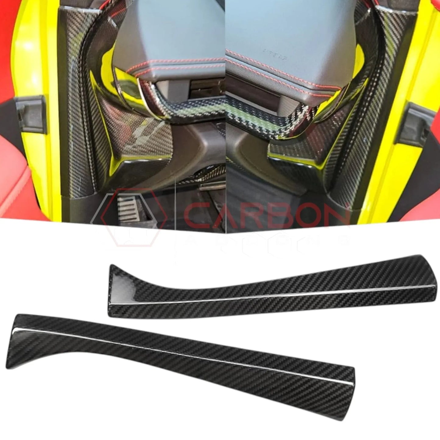 C8 Corvette Real Carbon Fiber Dashboard Side Trim Covers | Interior Upgrade (2020-2027)