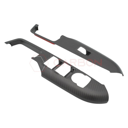 Real Carbon Fiber Window Switch Control Trim Covers for 2024+ Ford Mustang