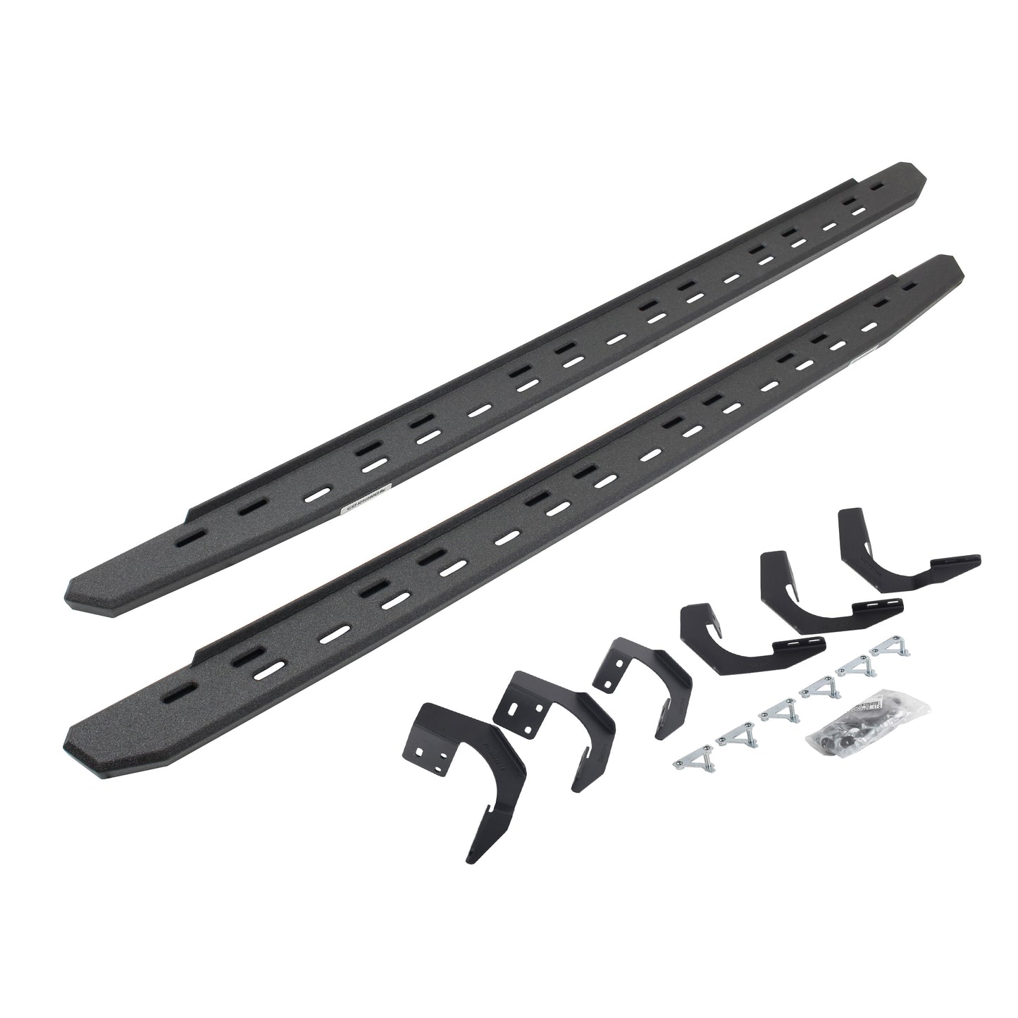 Go Rhino 69620687ST RB30 Slim Line Running Boards With Mounting Bracket Kit Protective Bedliner Coating