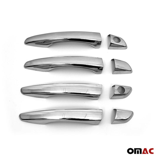 OMAC Chrome Side Door Handle Cover Protector Trim Steel For Peugeot 3008 2016-2023 U018961