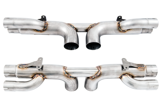 AWE Tuning Center Muffler Delete for Porsche 991.1 / 991.2 GT3 / RS - Chrome Silver Tips 3010-32036