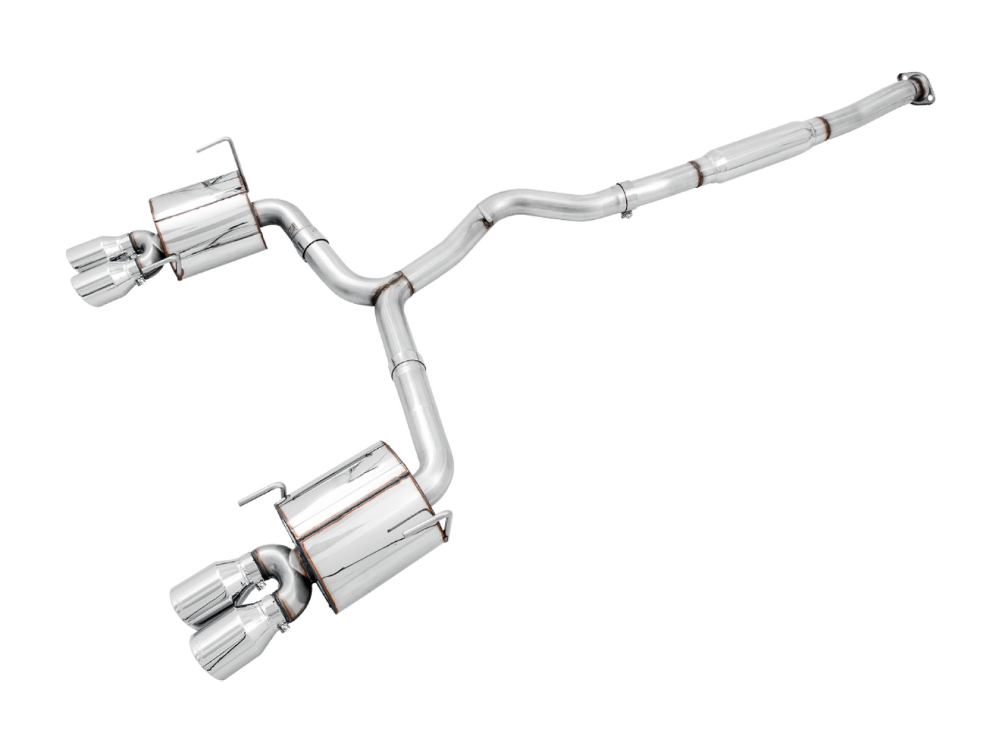 AWE Tuning Touring Edition Exhaust for VA STI / GV WRX / GV STI Sedan - Chrome Silver Quad Tips (102mm) 3015-42104
