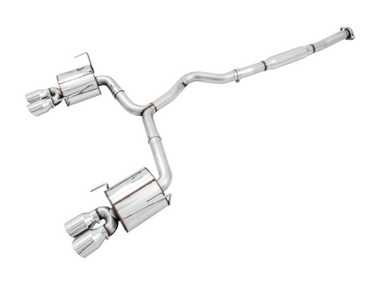 AWE Tuning Touring Edition Exhaust for VA STI / GV WRX / GV STI Sedan - Chrome Silver Quad Tips (102mm) 3015-42104