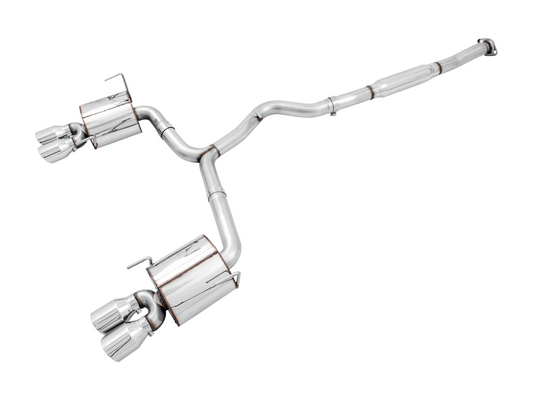 AWE Tuning Touring Edition Exhaust for VA STI / GV WRX / GV STI Sedan - Chrome Silver Quad Tips (102mm) 3015-42104
