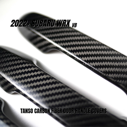 JDMuscle 22-25 Subaru WRX Tanso Dry Carbon Fiber Door Handle Covers w/ Gloss Finish