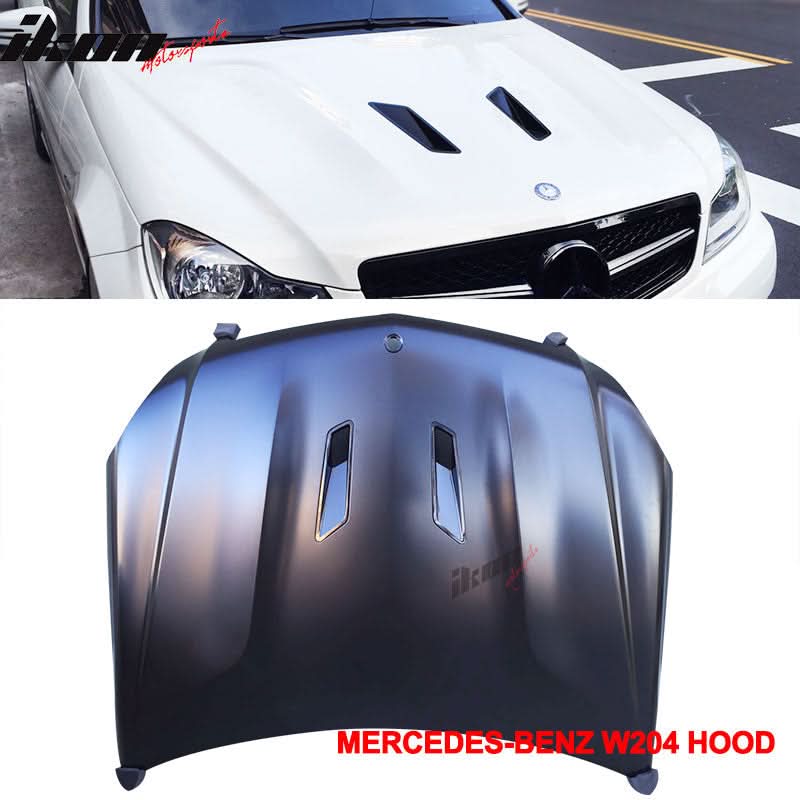 Fits 12-14 W204 C-Class Black Series CF Hood + Projector DRL Headlight