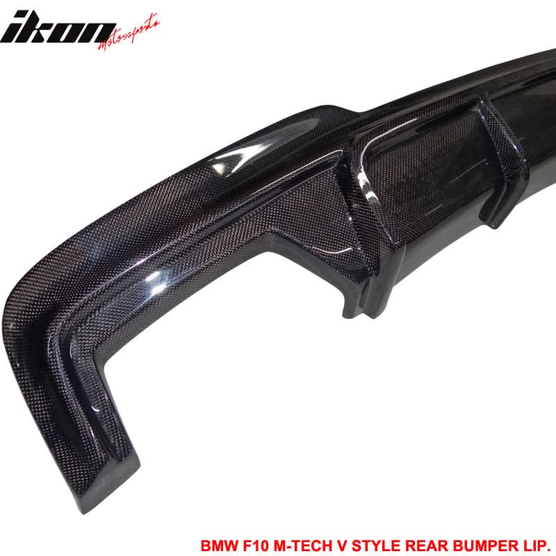 2011-2016 BMW F10 M-Sport V Rear Bumper Lip Diffuser Carbon Fiber CF