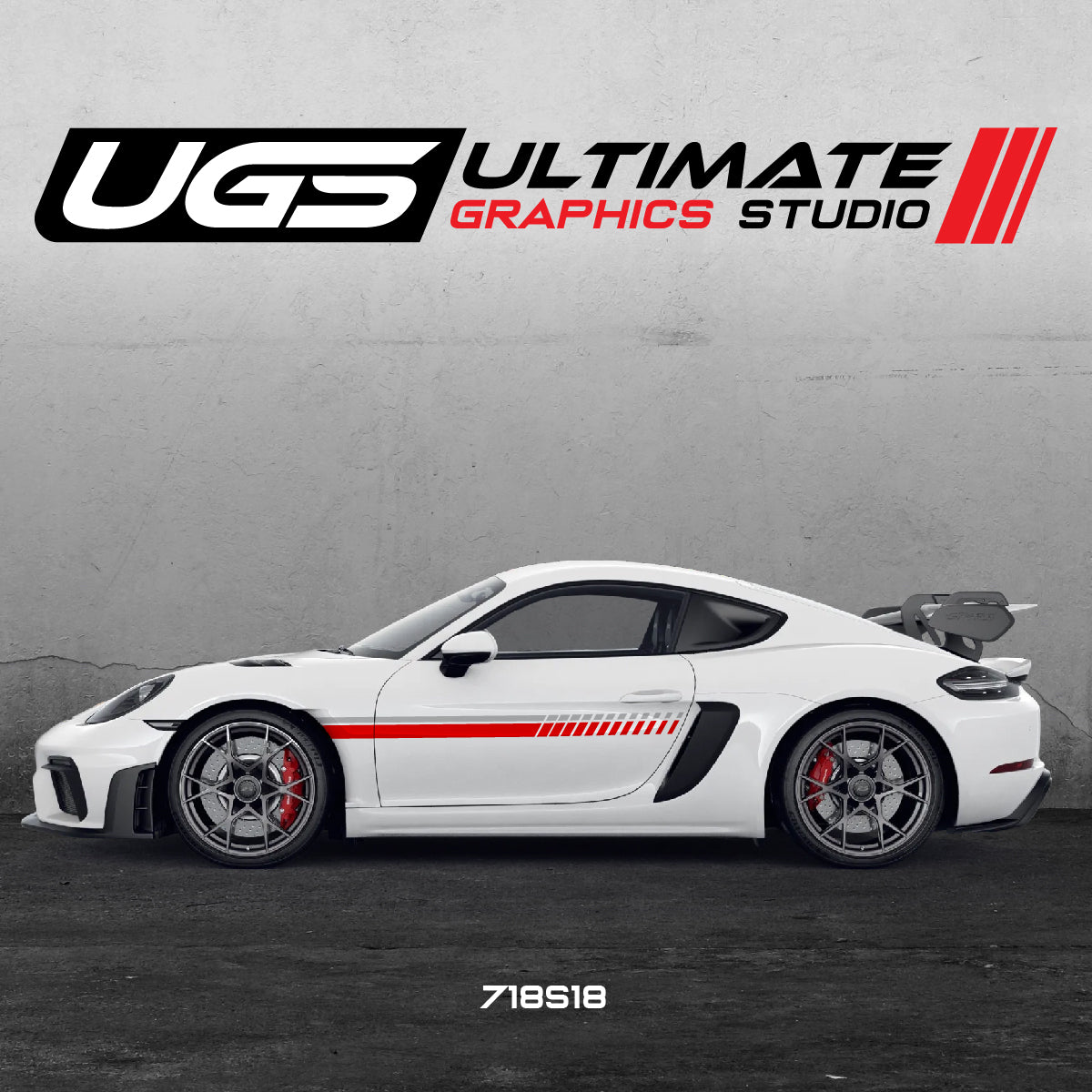 Racing Door Graphics 2 Color  for Porsche Models