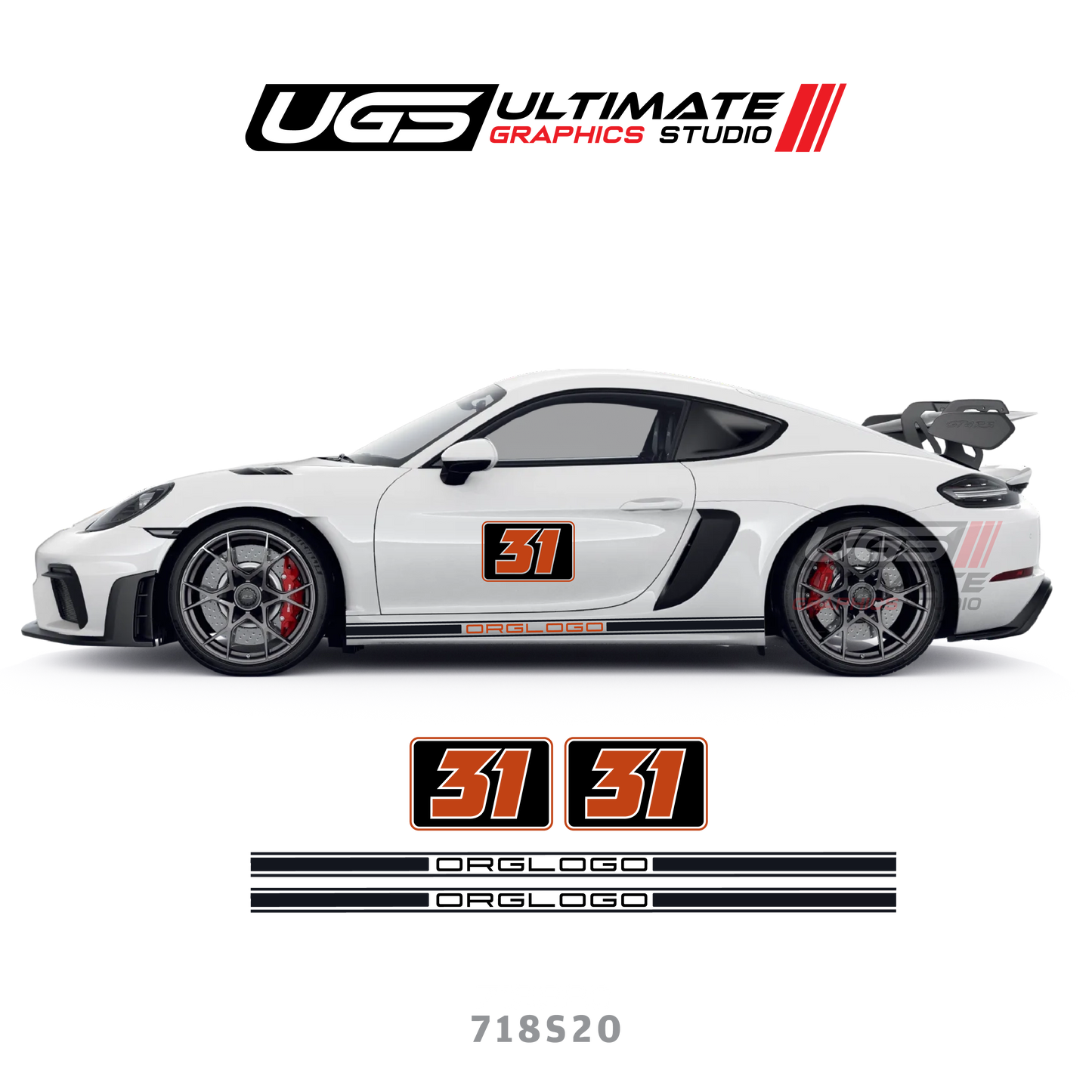 Racing Number - Skirt Stripe for Porsche Models
