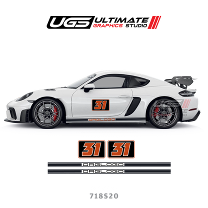 Racing Number - Skirt Stripe for Porsche Models