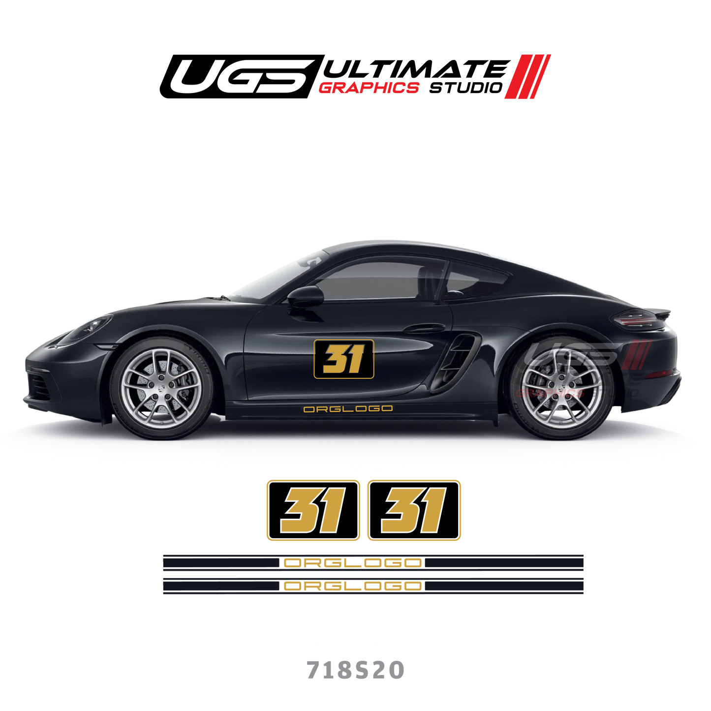 Racing Number - Skirt Stripe for Porsche Models