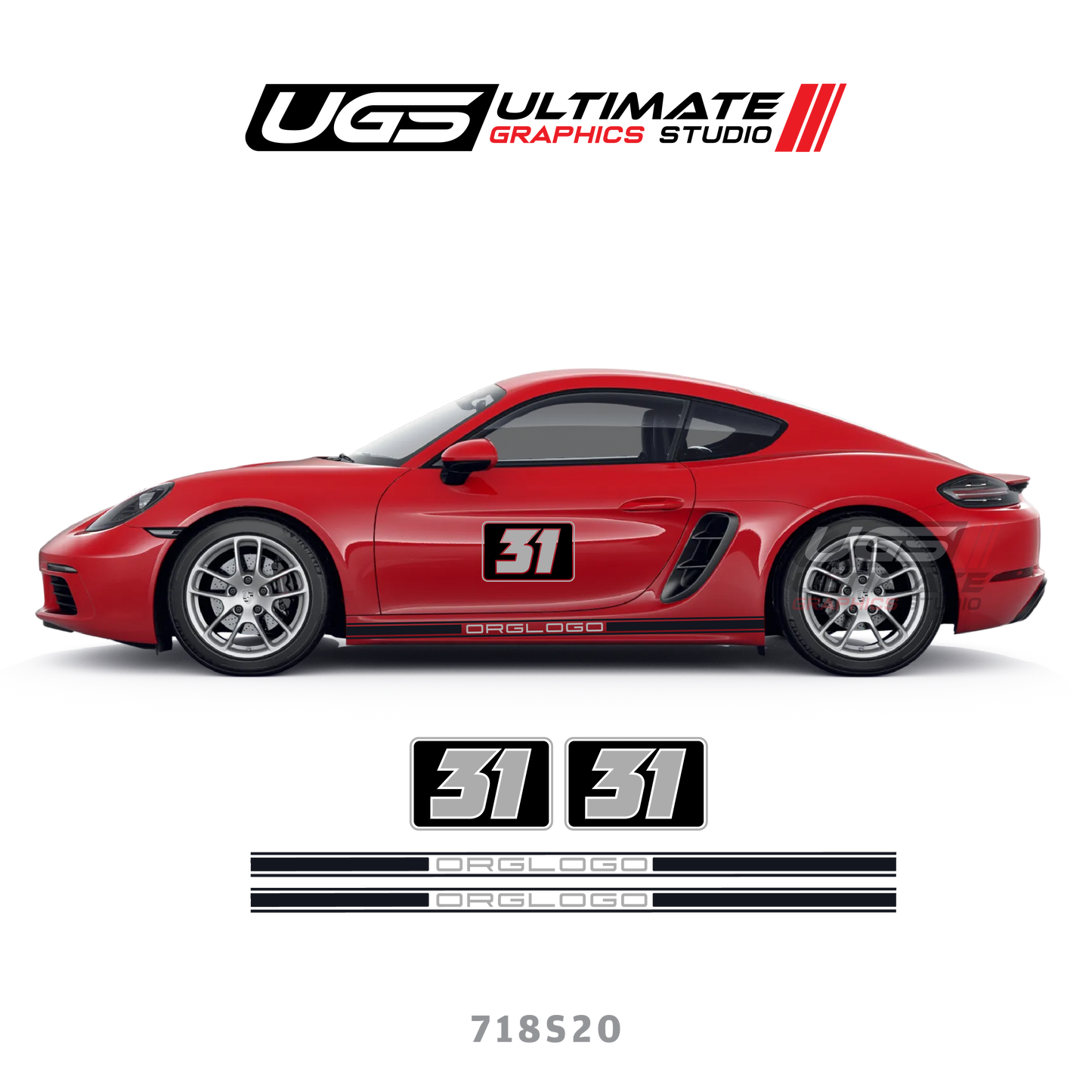 Racing Number - Skirt Stripe for Porsche Models