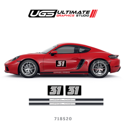 Racing Number - Skirt Stripe for Porsche Models