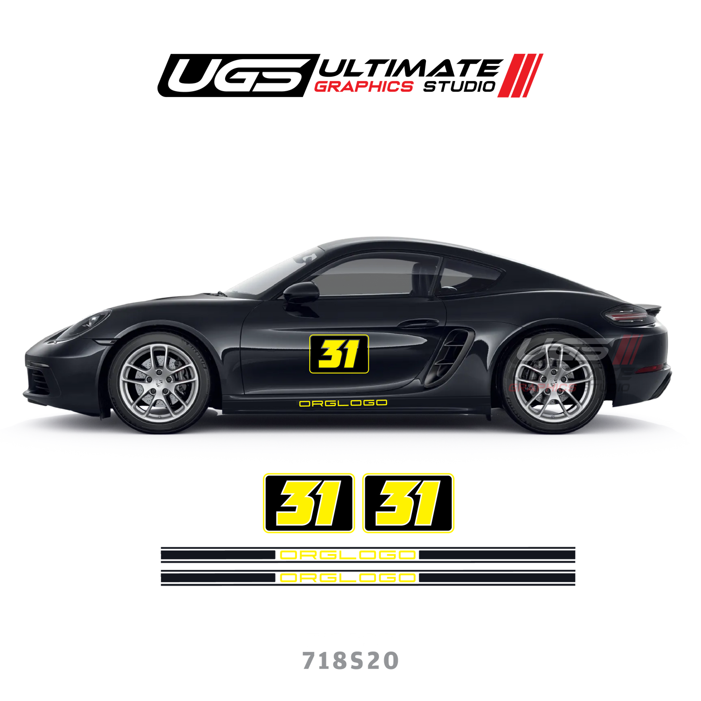 Racing Number - Skirt Stripe for Porsche Models