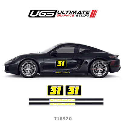 Racing Number - Skirt Stripe for Porsche Models