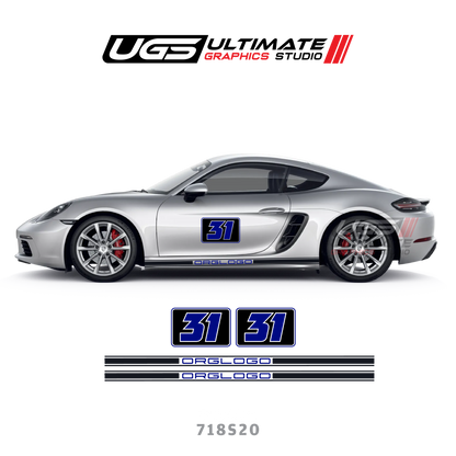 Racing Number - Skirt Stripe for Porsche Models