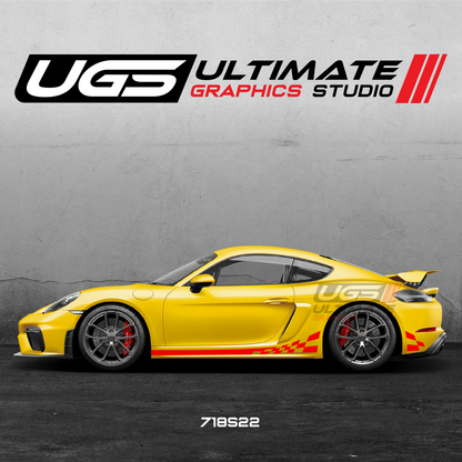 Side Checkered Flag Graphics for Porsche Models