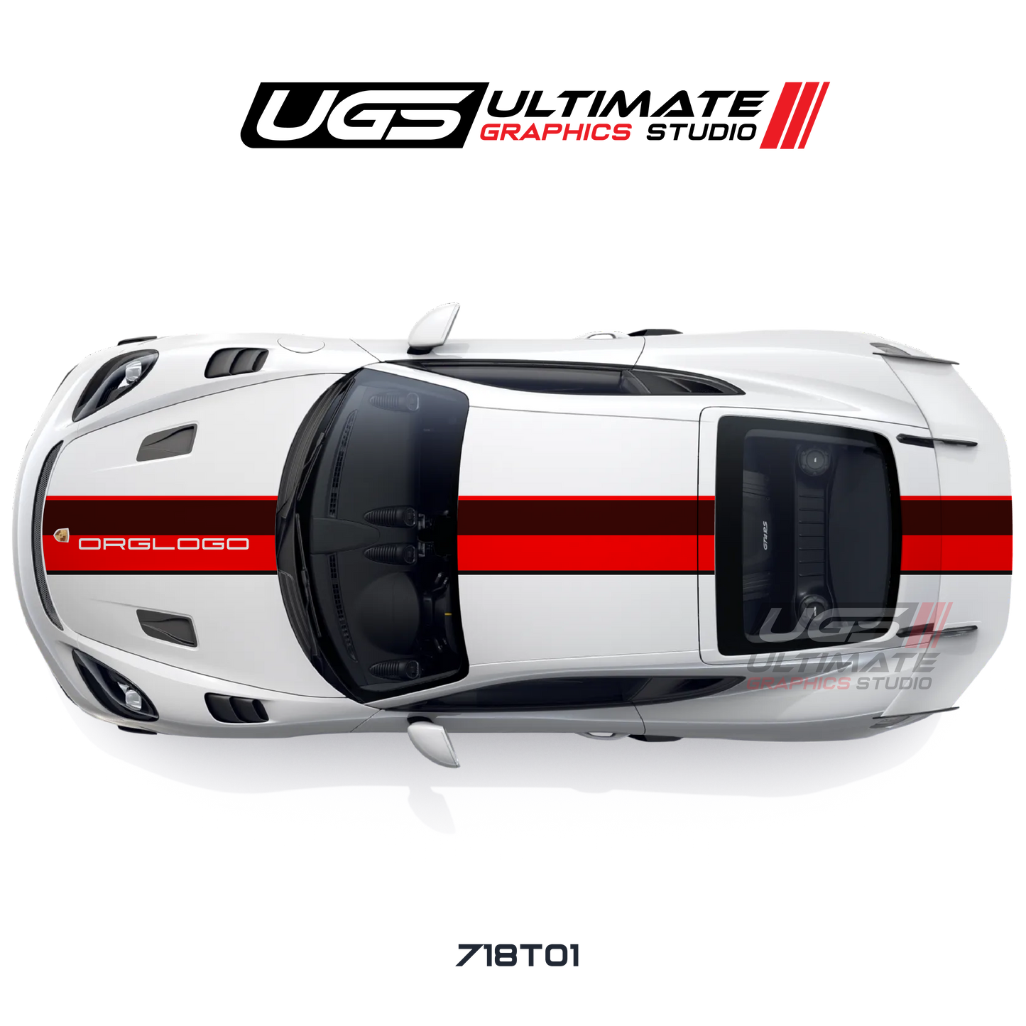 Racing 2 Color Thin Top Graphic for Porsche Models