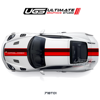 Racing 2 Color Thin Top Graphic for Porsche Models