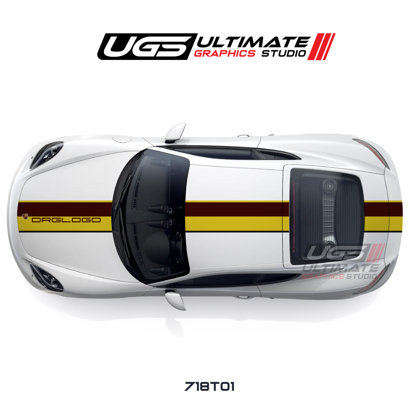 Racing 2 Color Thin Top Graphic for Porsche Models