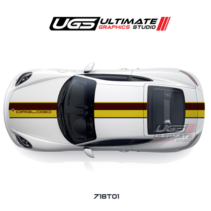 Racing 2 Color Thin Top Graphic for Porsche Models
