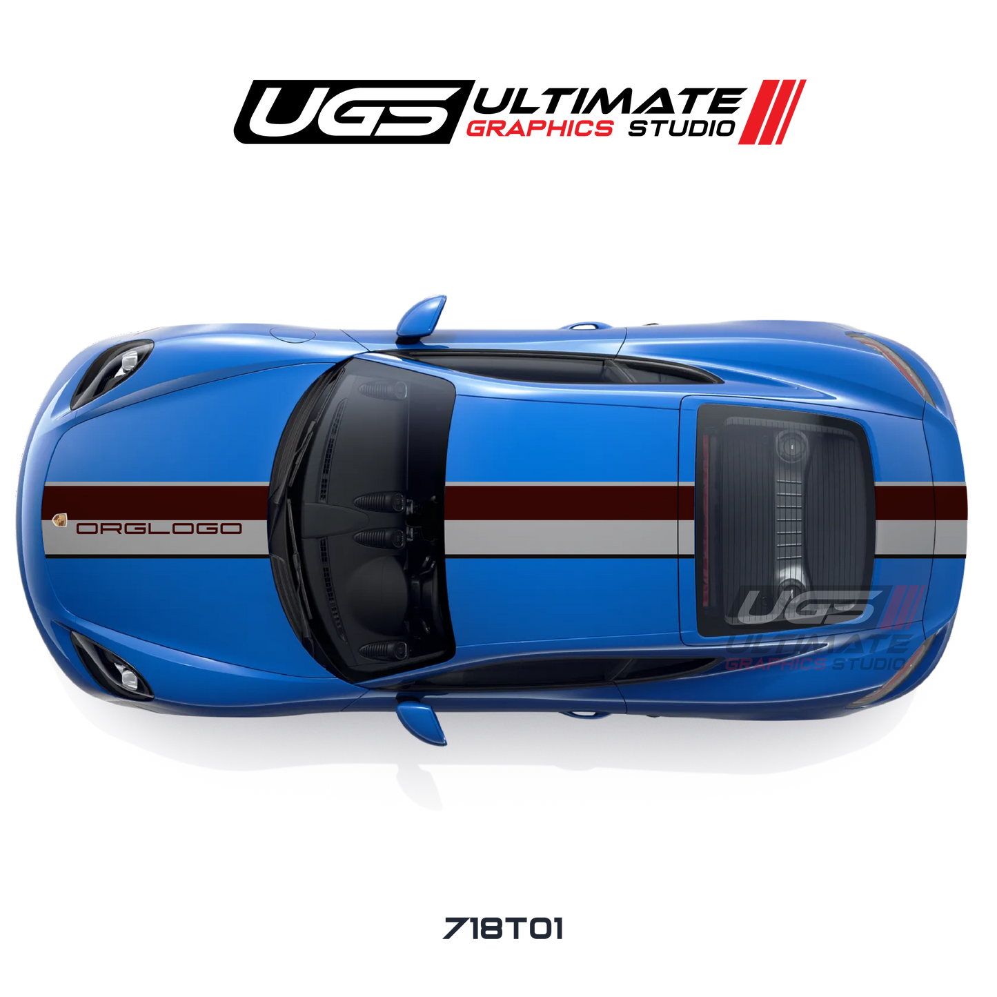 Racing 2 Color Thin Top Graphic for Porsche Models