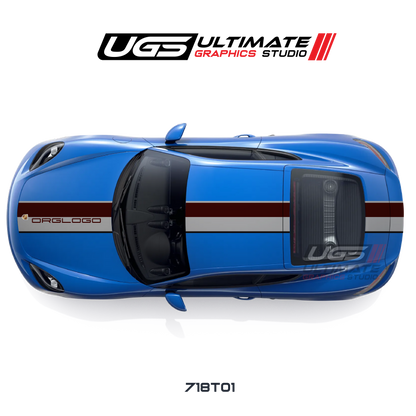 Racing 2 Color Thin Top Graphic for Porsche Models