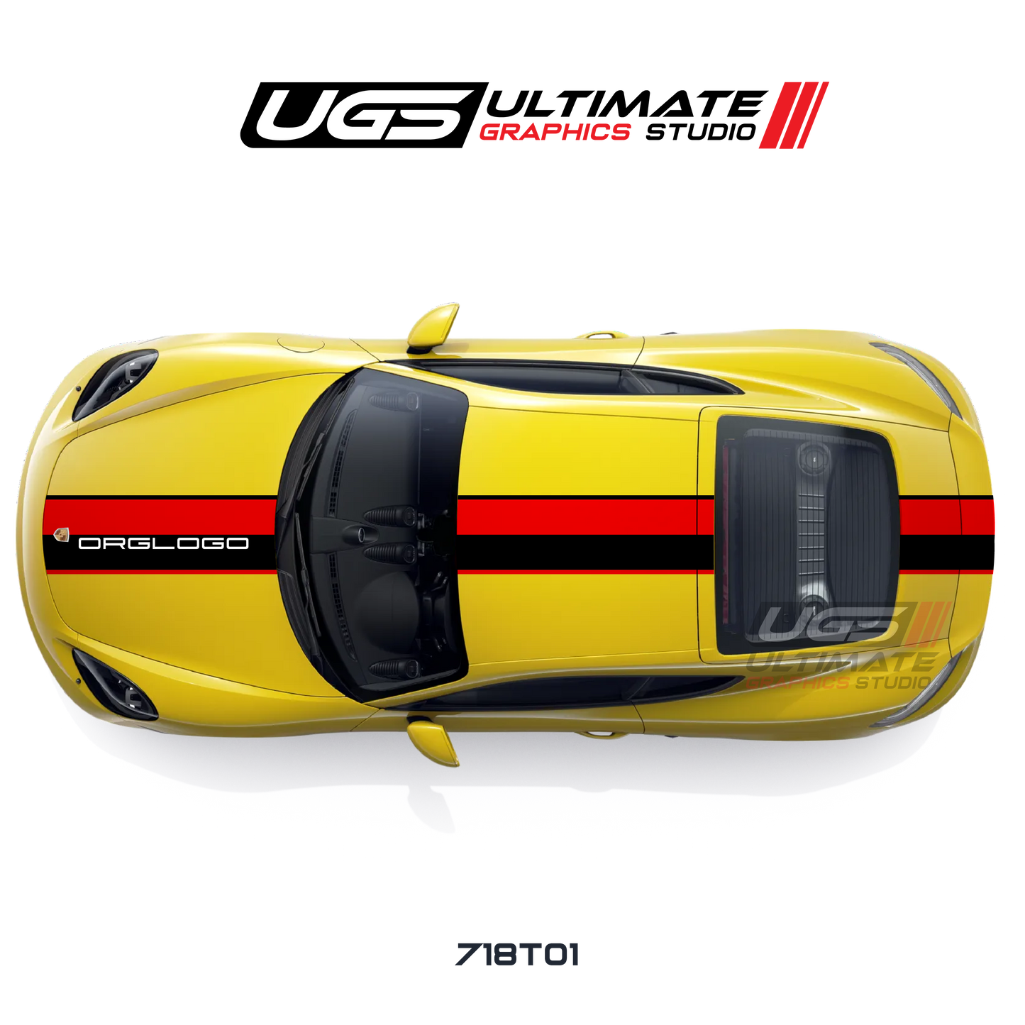 Racing 2 Color Thin Top Graphic for Porsche Models