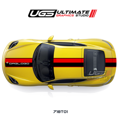 Racing 2 Color Thin Top Graphic for Porsche Models
