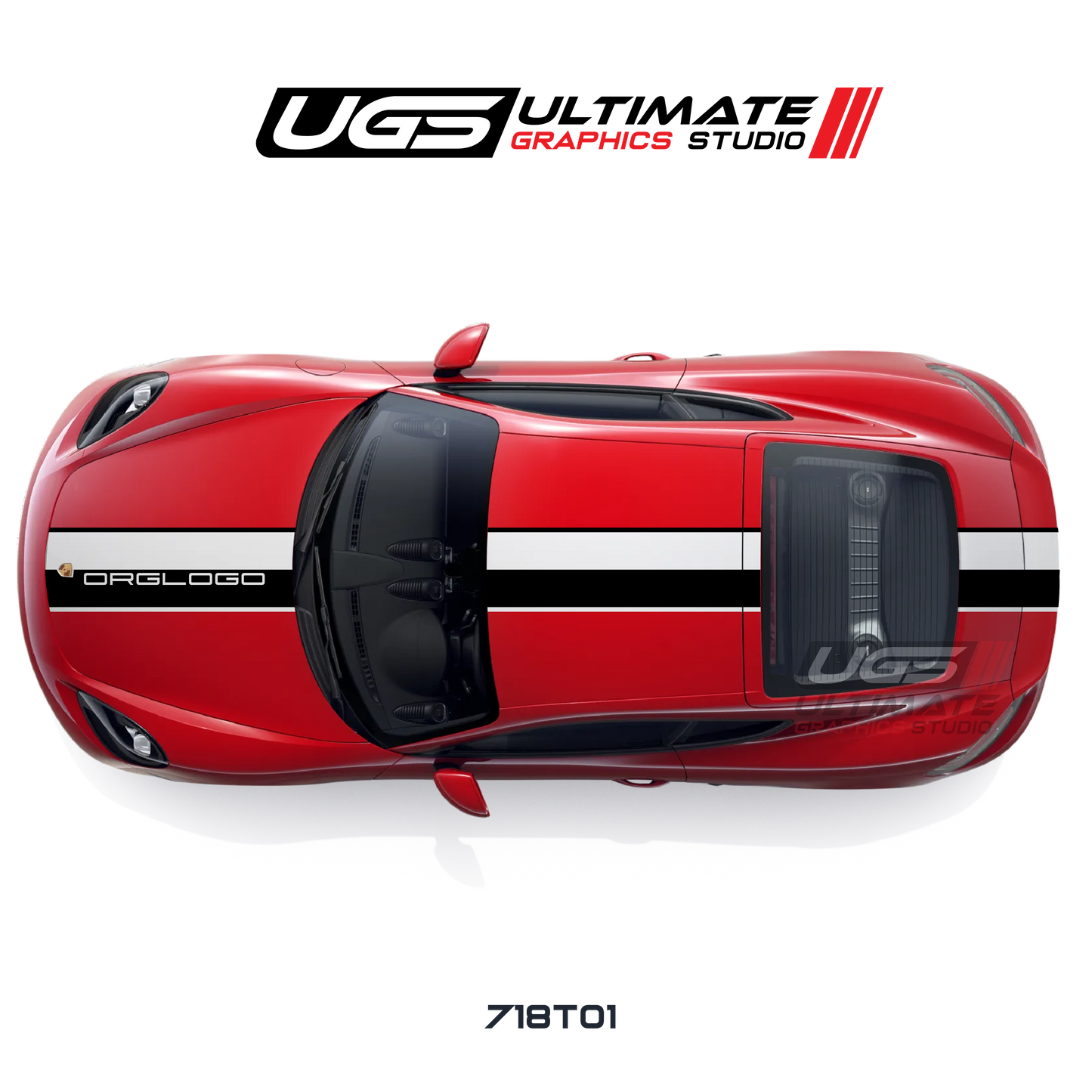 Racing 2 Color Thin Top Graphic for Porsche Models