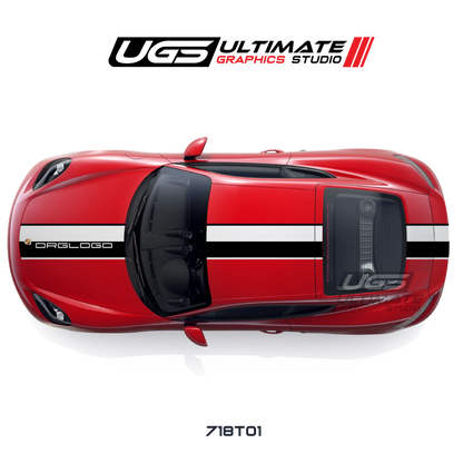 Racing 2 Color Thin Top Graphic for Porsche Models