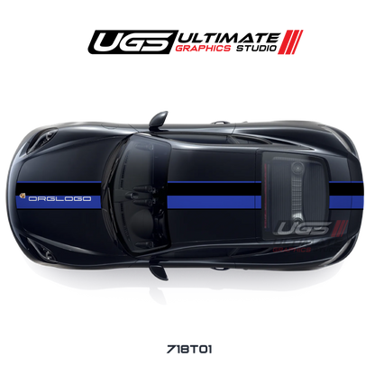 Racing 2 Color Thin Top Graphic for Porsche Models