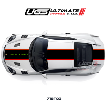 Racing Color Wide Top Graphic - Fits Porsche Cayman / Carrera