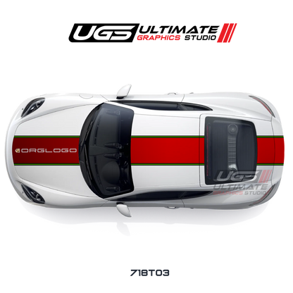 Racing Color Wide Top Graphic - Fits Porsche Cayman / Carrera