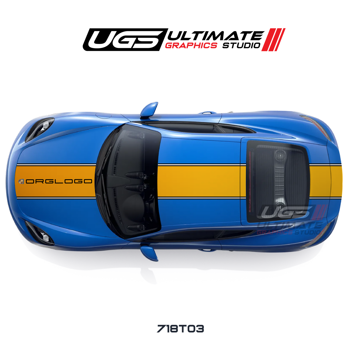 Racing Color Wide Top Graphic - Fits Porsche Cayman / Carrera