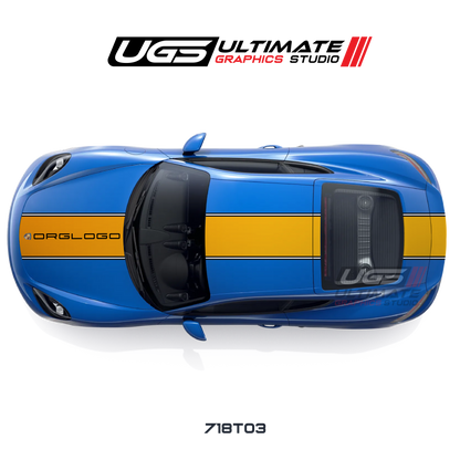 Racing Color Wide Top Graphic - Fits Porsche Cayman / Carrera