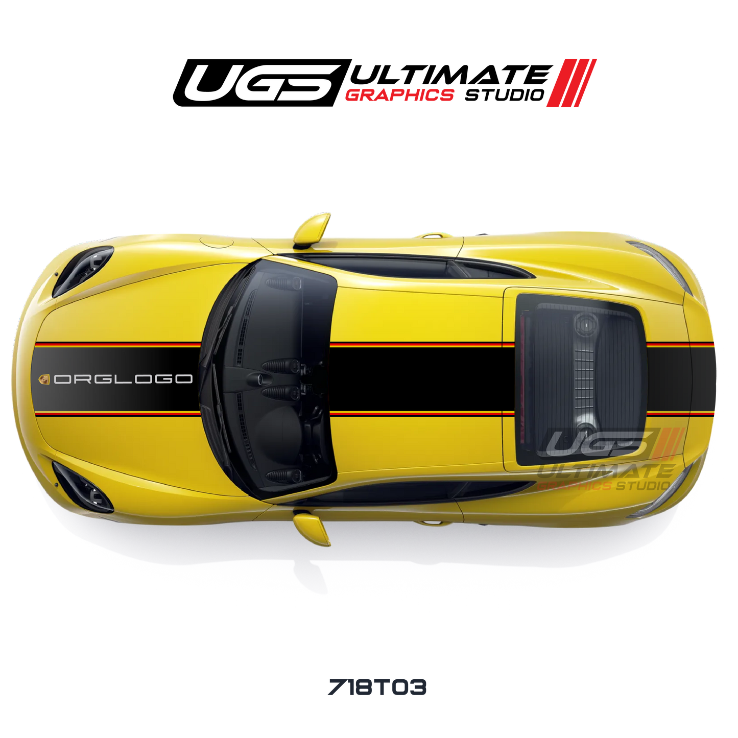 Racing Color Wide Top Graphic - Fits Porsche Cayman / Carrera