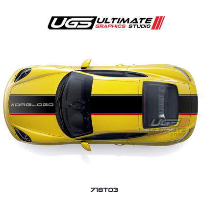 Racing Color Wide Top Graphic - Fits Porsche Cayman / Carrera