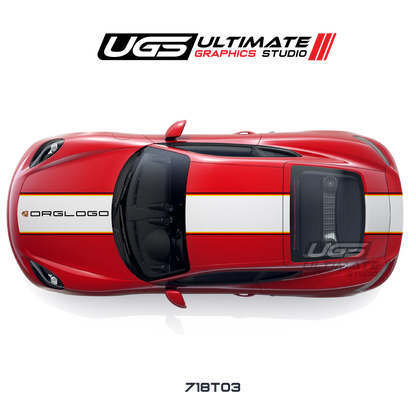 Racing Color Wide Top Graphic - Fits Porsche Cayman / Carrera