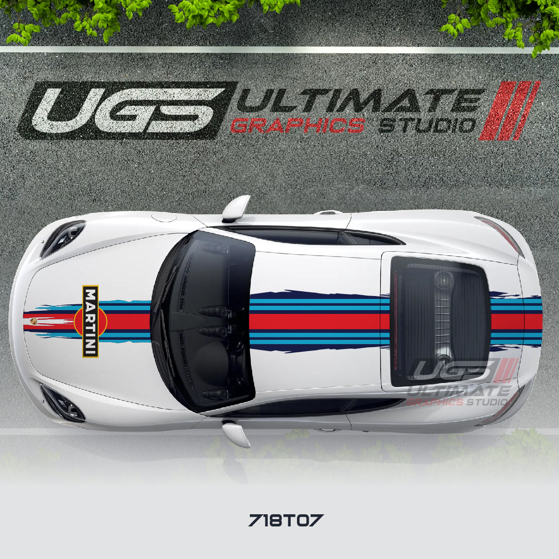 Martini Top Scratched Graphic for Porsche Models