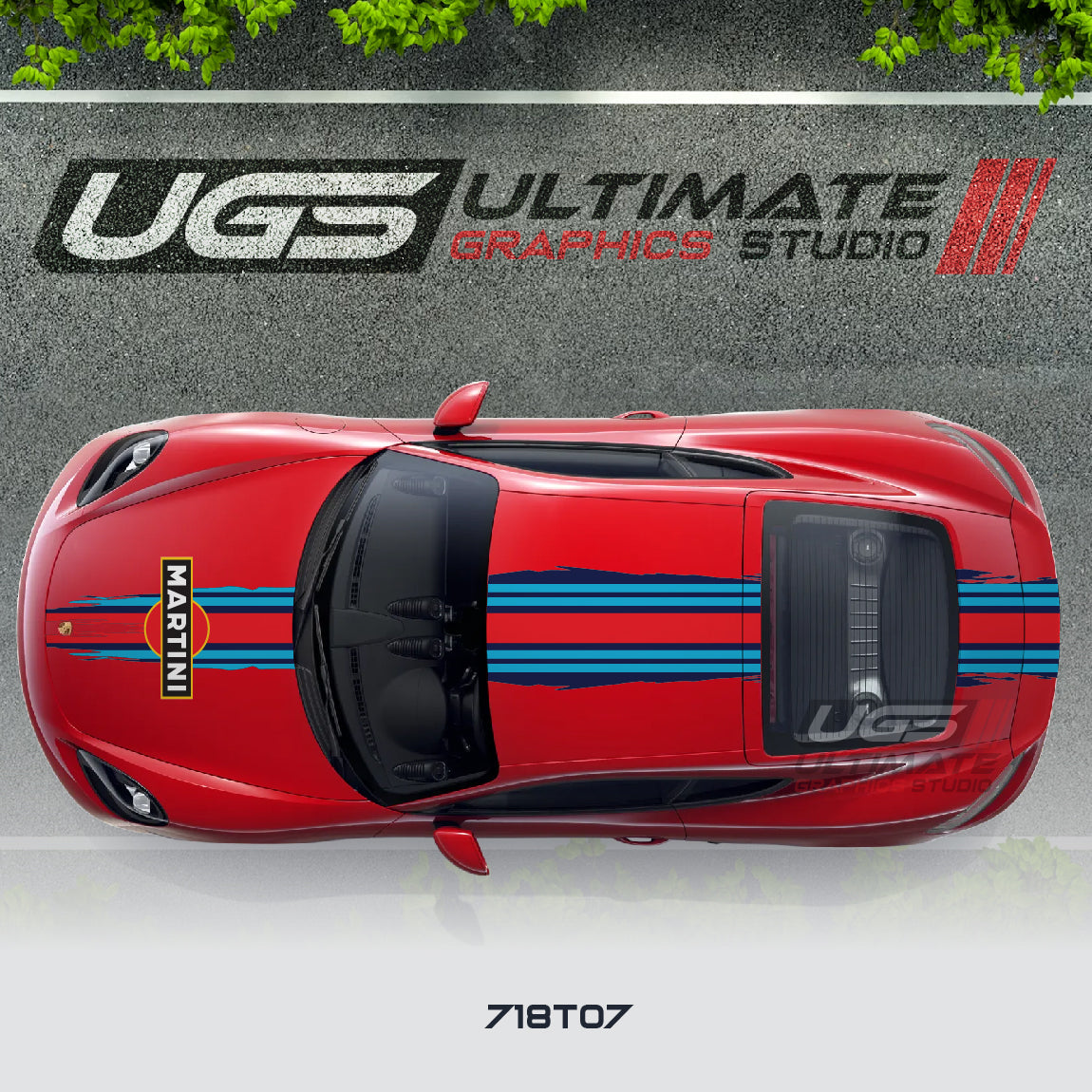 Martini Top Scratched Graphic for Porsche Models