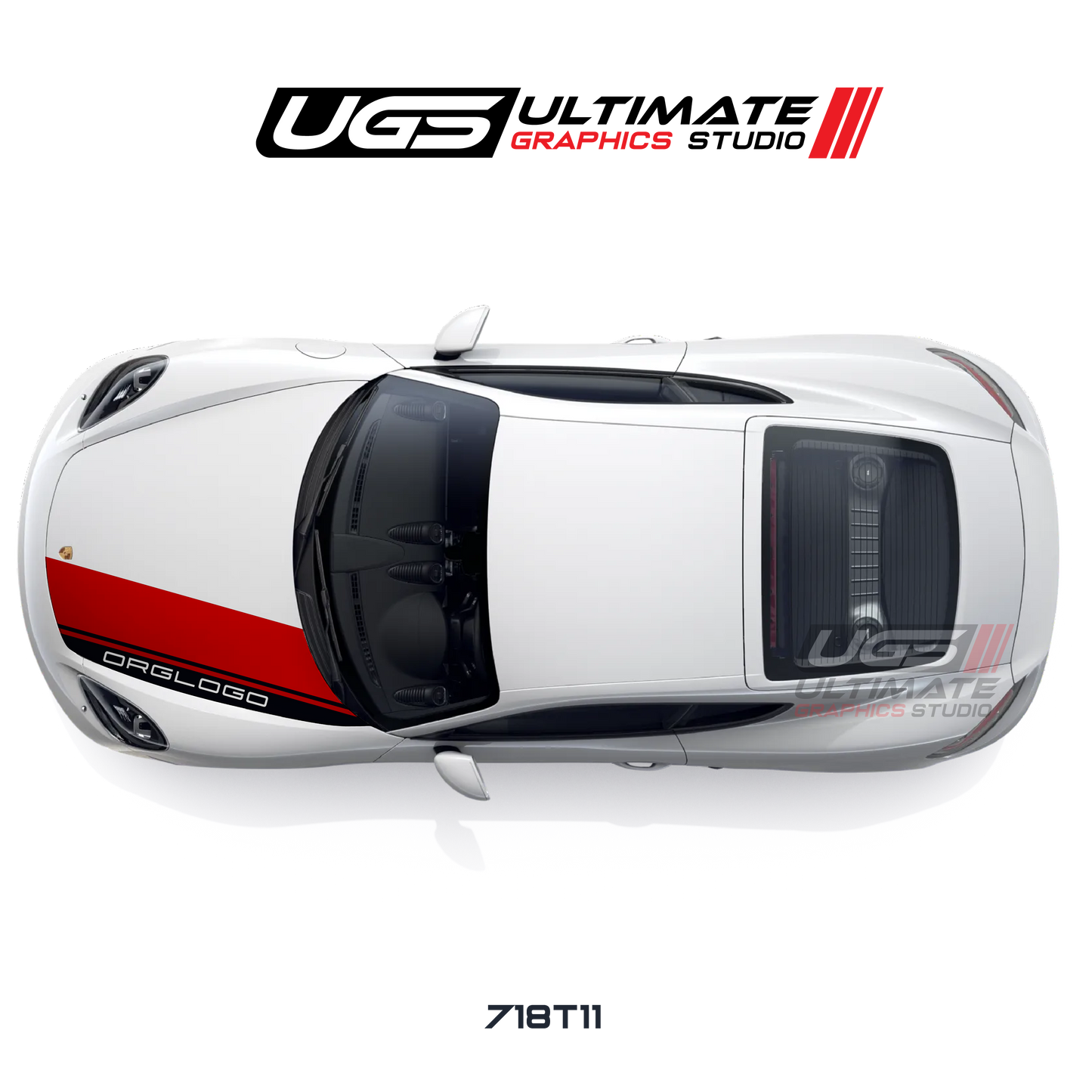 Racing 2 Color Hood Graphic for Porsche Models