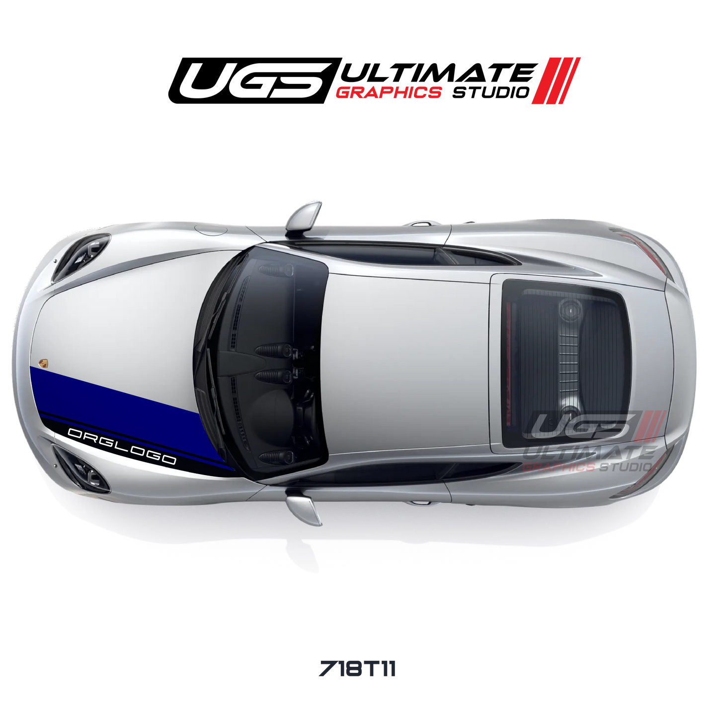 Racing 2 Color Hood Graphic for Porsche Models