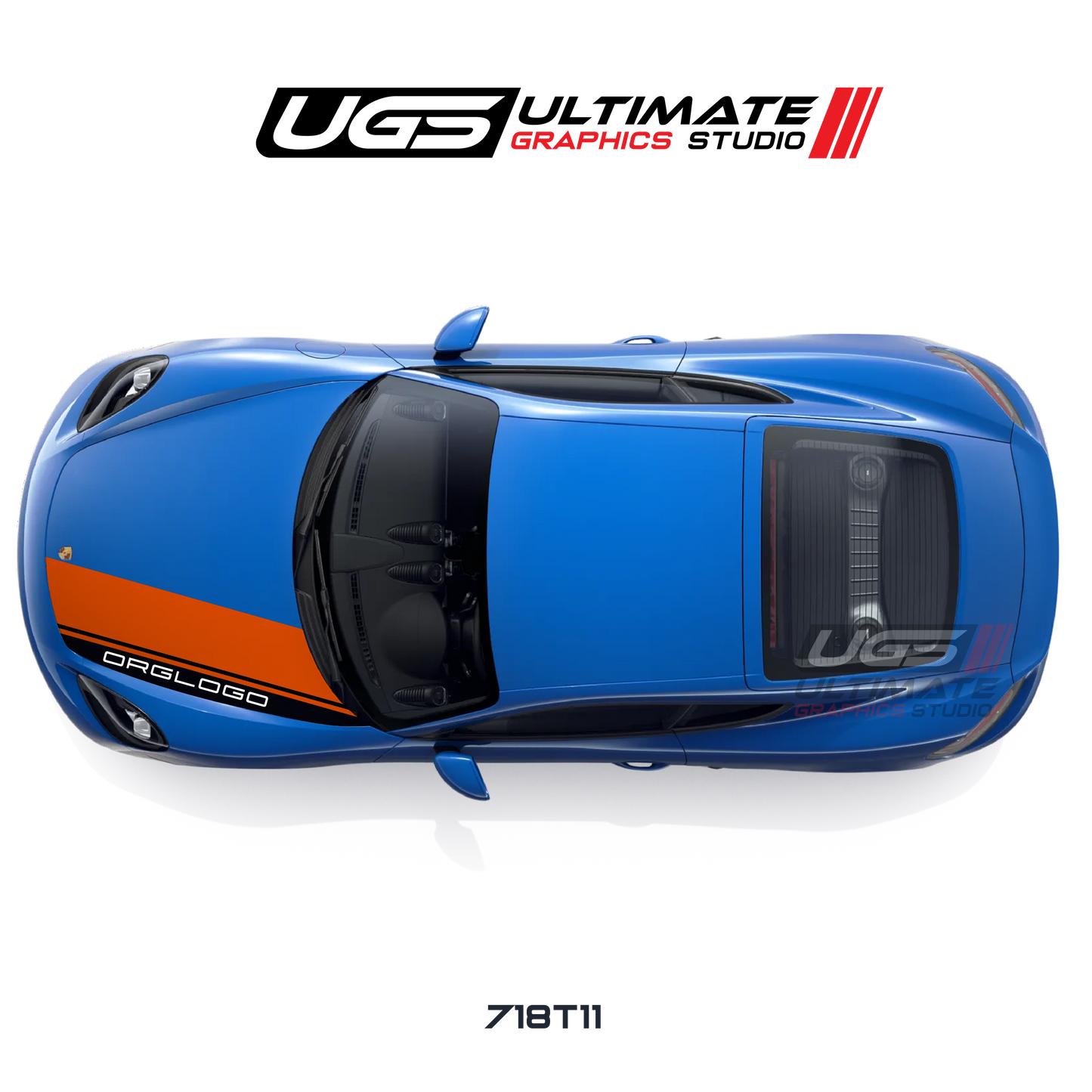 Racing 2 Color Hood Graphic for Porsche Models